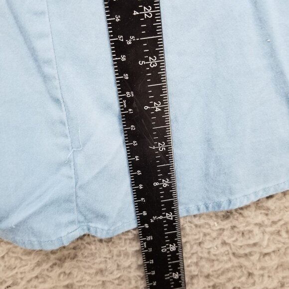 Lane Bryant Shirt Womens 26/28 Plus Blue Button Up Long Sleeve Stretch *Read* - Picture 6 of 10